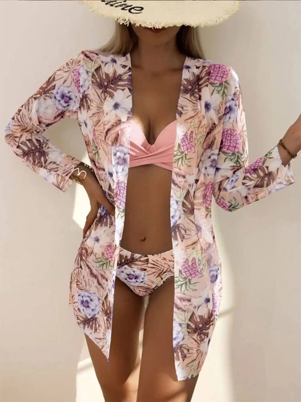 Patterned Three Piece Swimsuit