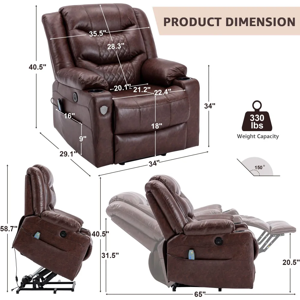 Massage and Heat Function Electric Recliner Chair