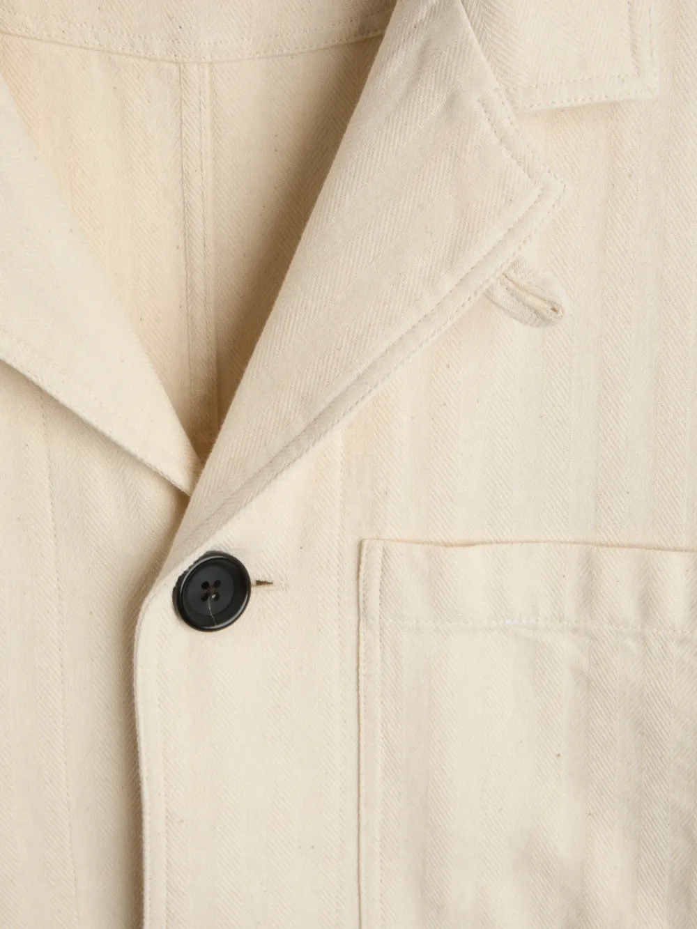 Ecru Cotton Shirt Jacket