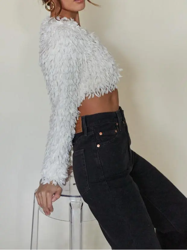 Cropped Fringe Cardigan