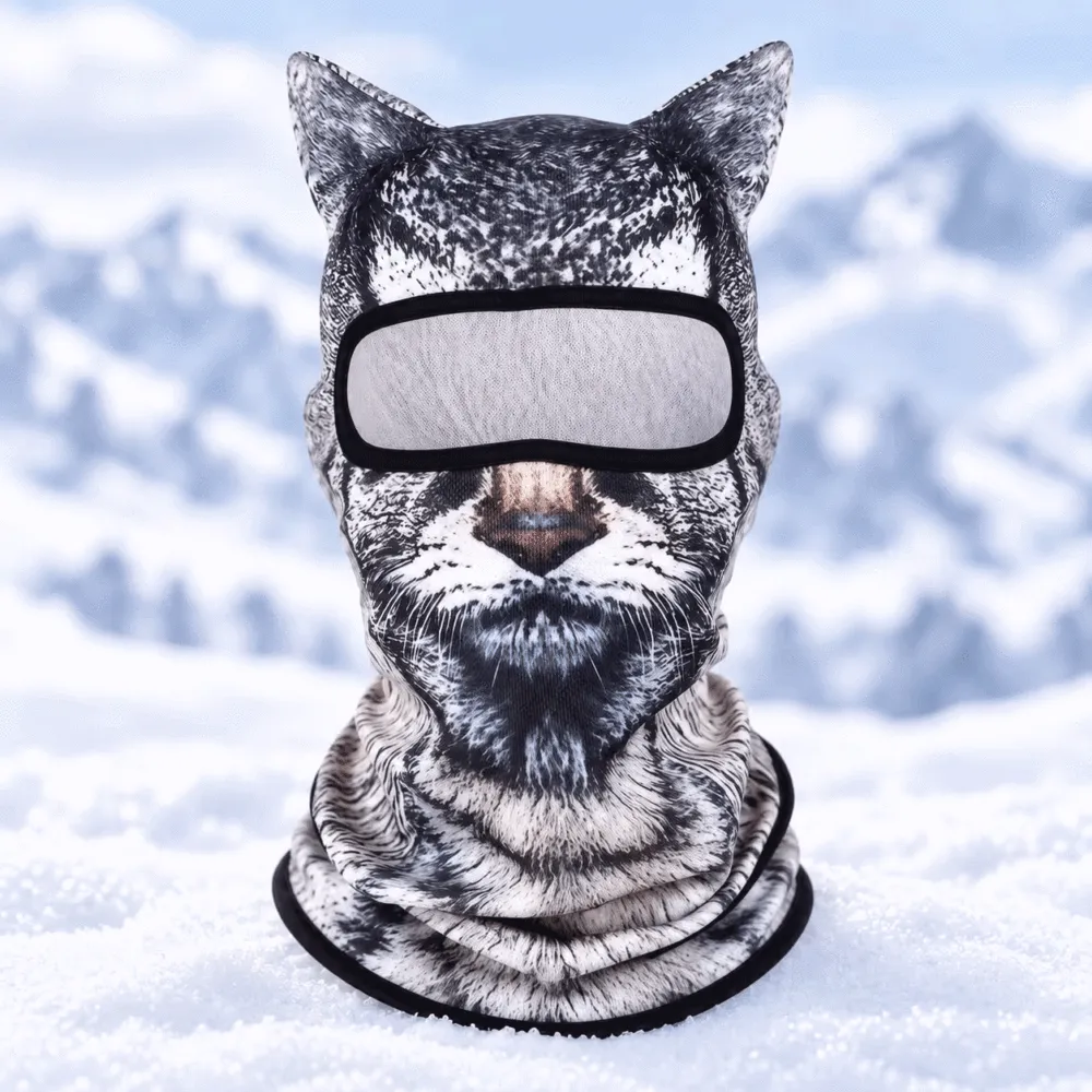 WildFace Animal Ski Mask – Funny Fleece Balaclava for Skiing & Snowboarding