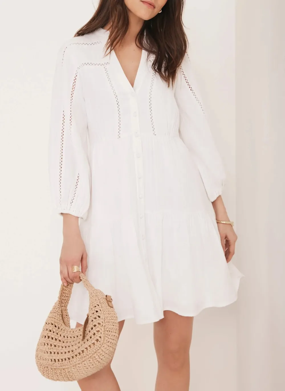 Casual Style Cotton Mini Dress