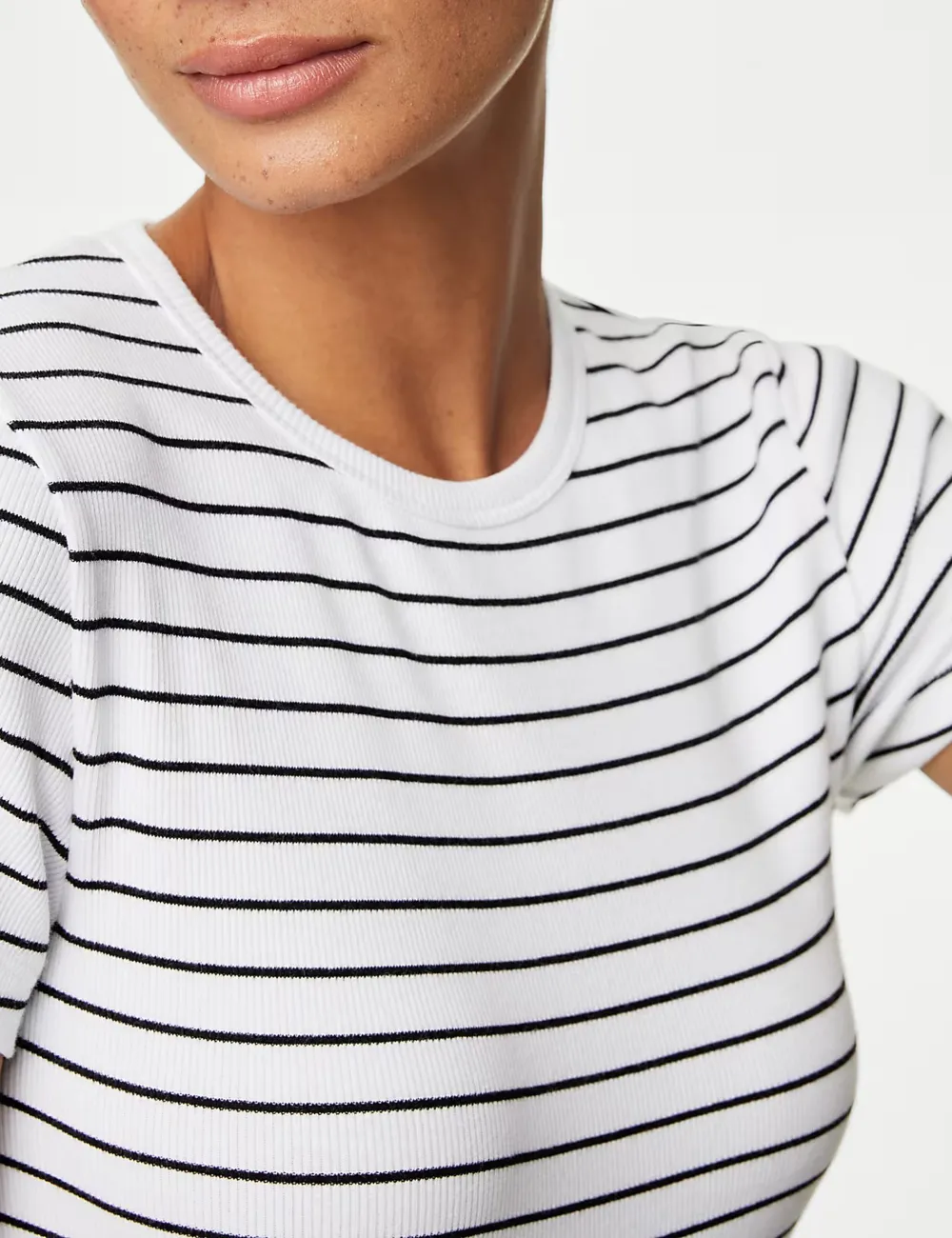 Cotton Rich Striped Ribbed T-Shirt