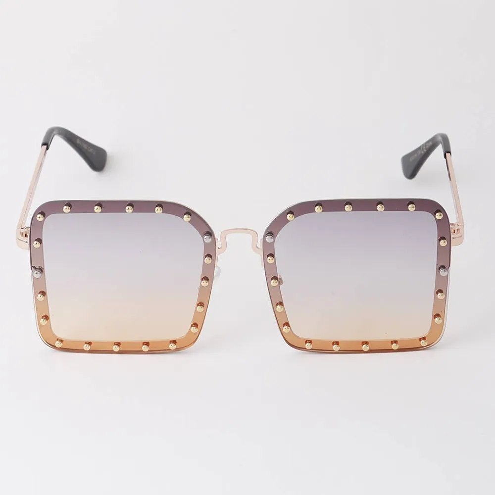 Bolted Frame Square Sunglasses