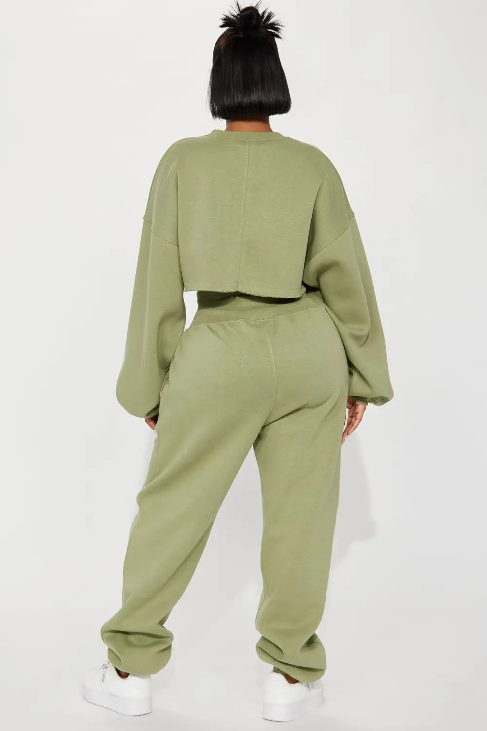 Feeling Good Fleece Jogger Set - Sage