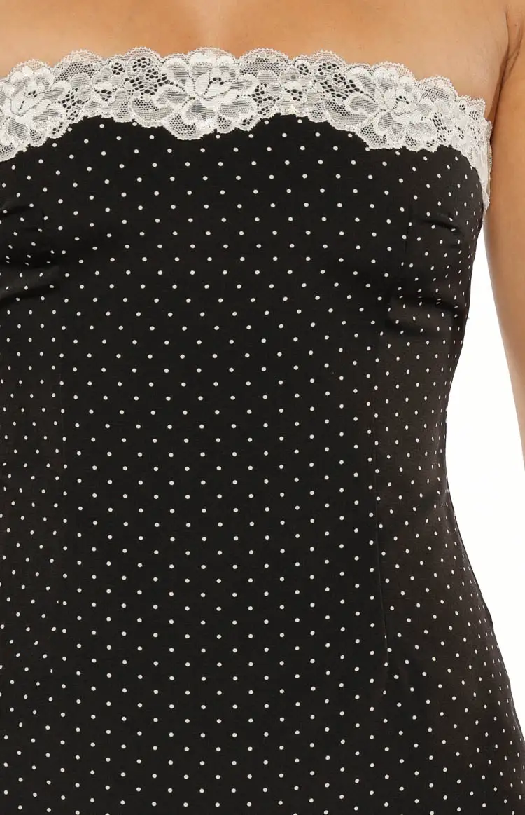 Polka Dot Strapless Polka Mini Dress