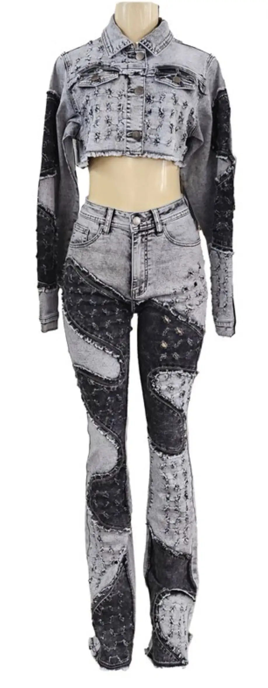 Everyday Patch Jean Women's Pants Set