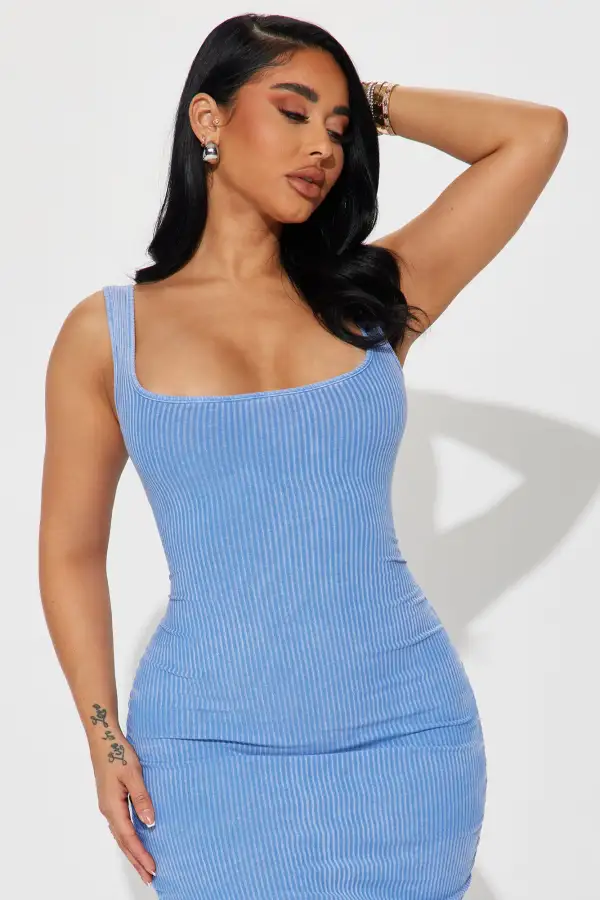 Your Motivation Ribbed Maxi Dress - Denim
