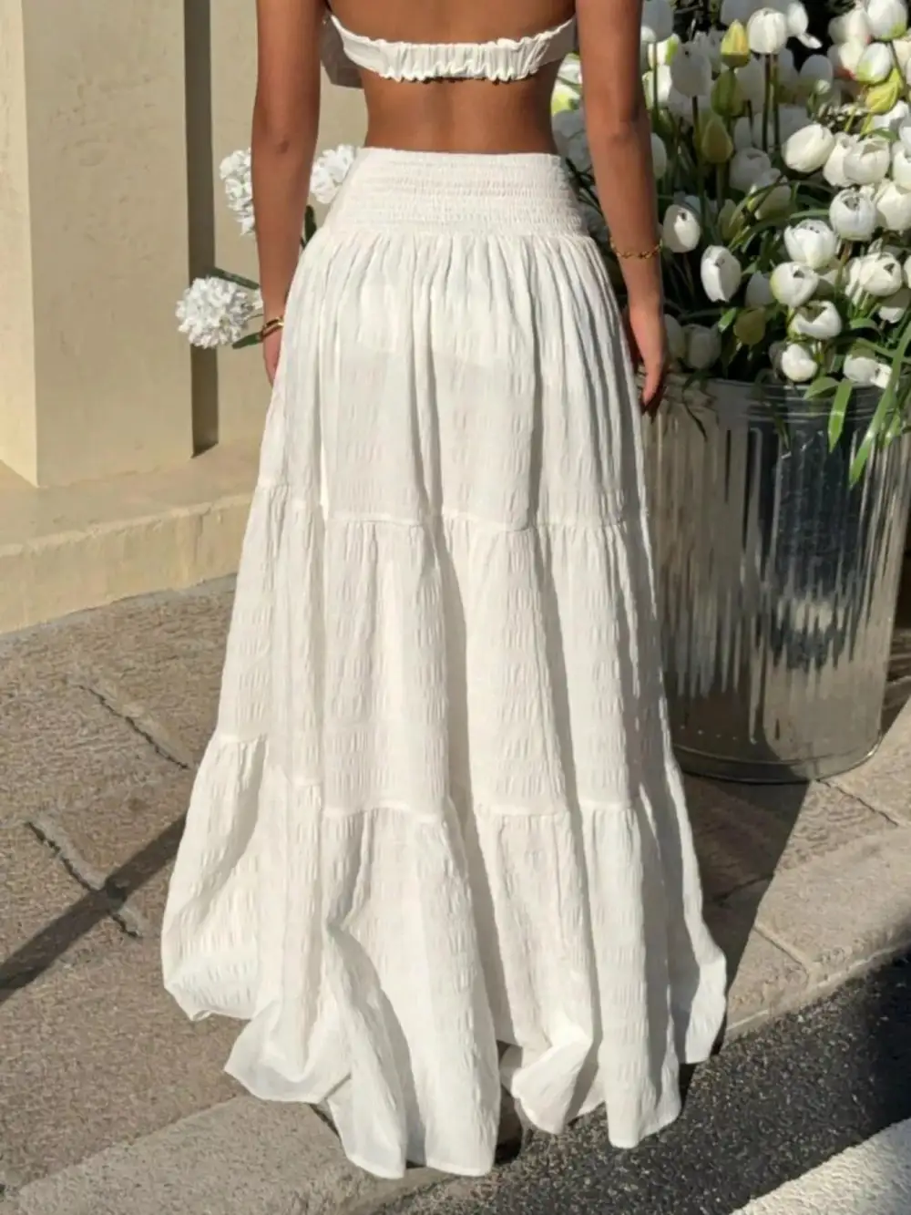 Tiered Smocked Maxi Skirt