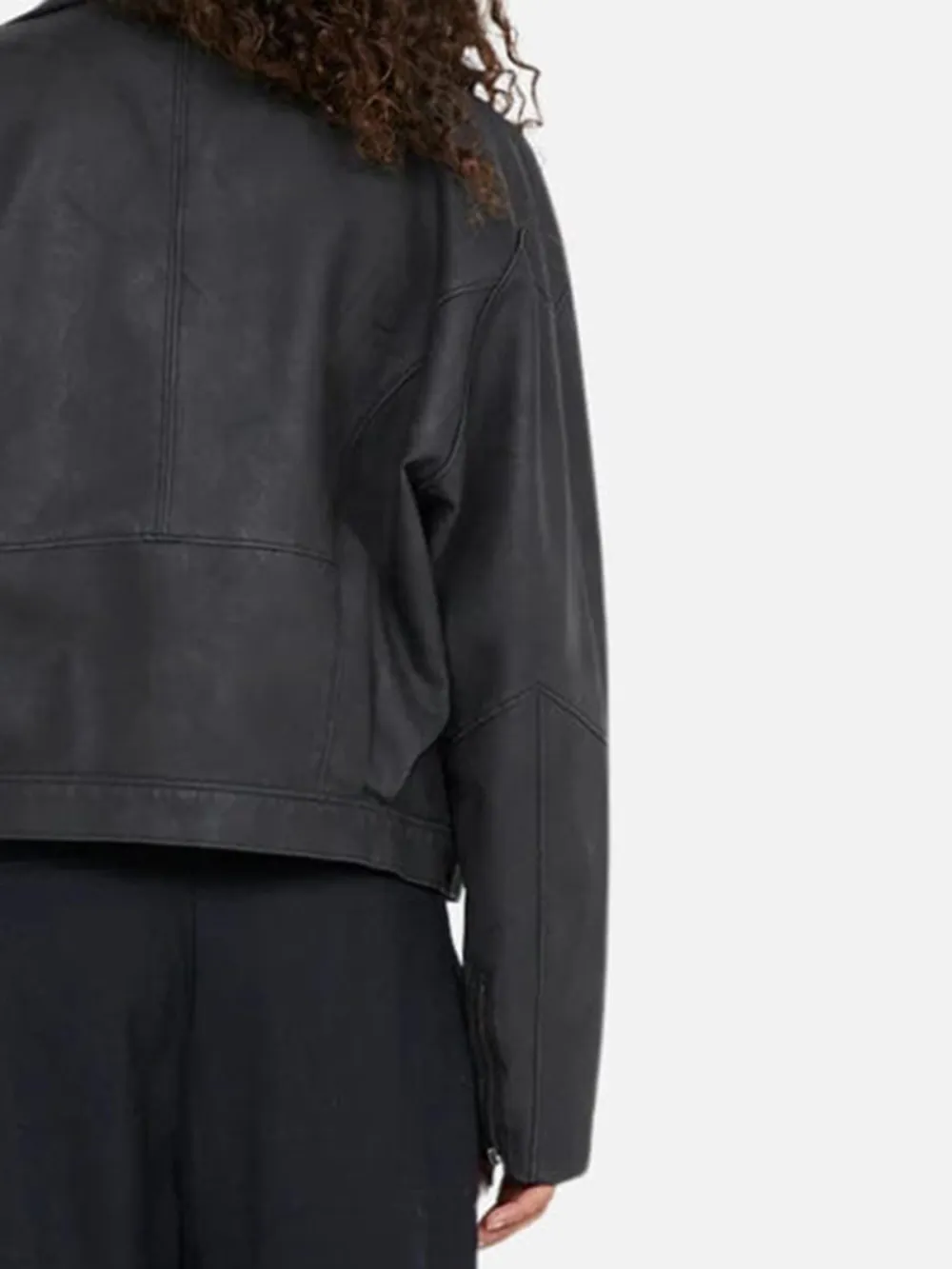 Asymmetrical Lapel Zip Up Jacket