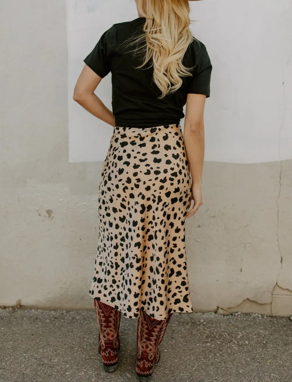 Breezy Midi Print Leopard Skirt
