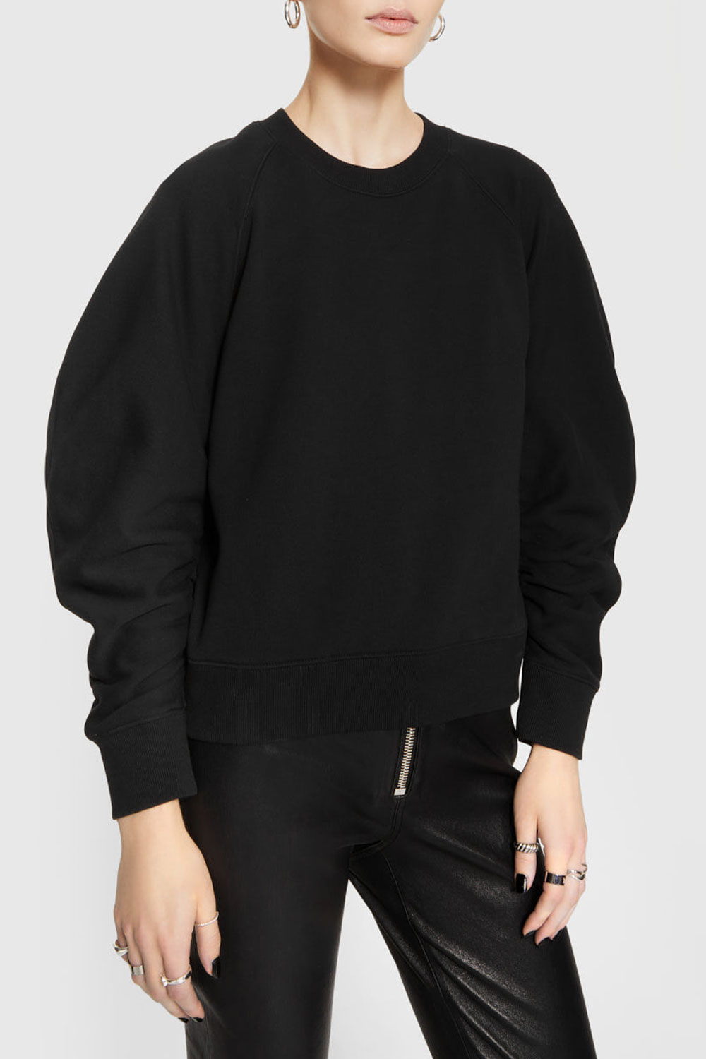 Women'S Long Sleeve Black Hoodie