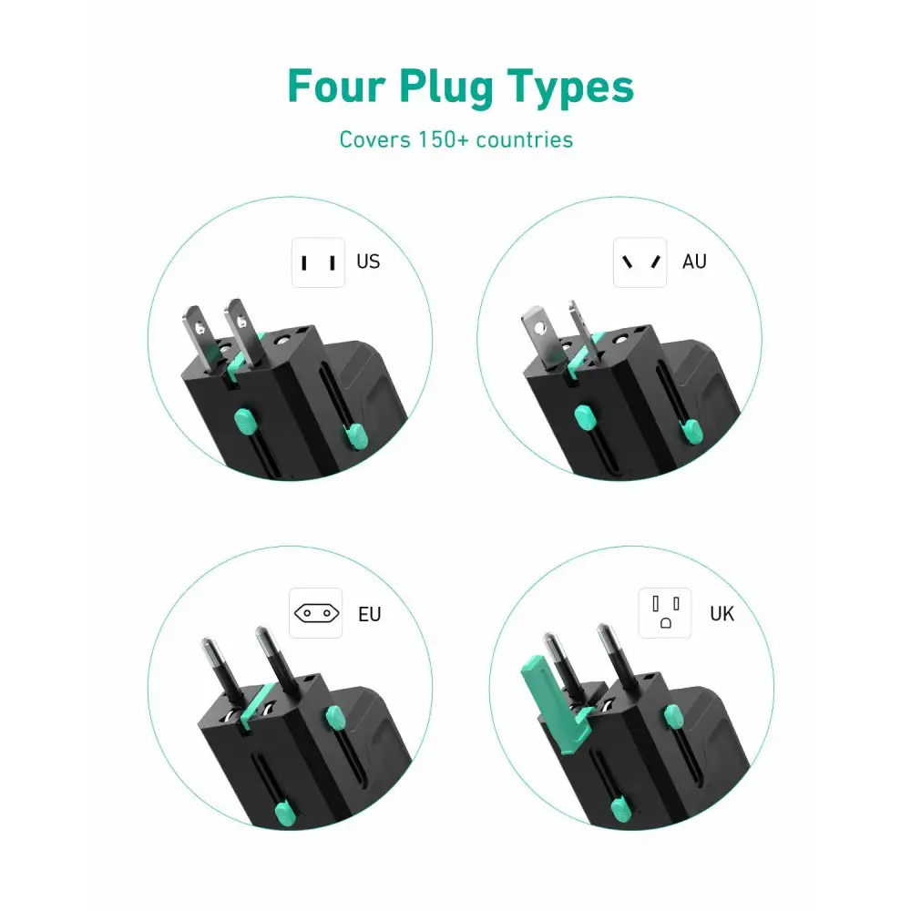 AUKEY Universal QC&PD3.0 Travel Plug Adapter Power Converter with 4 Ports