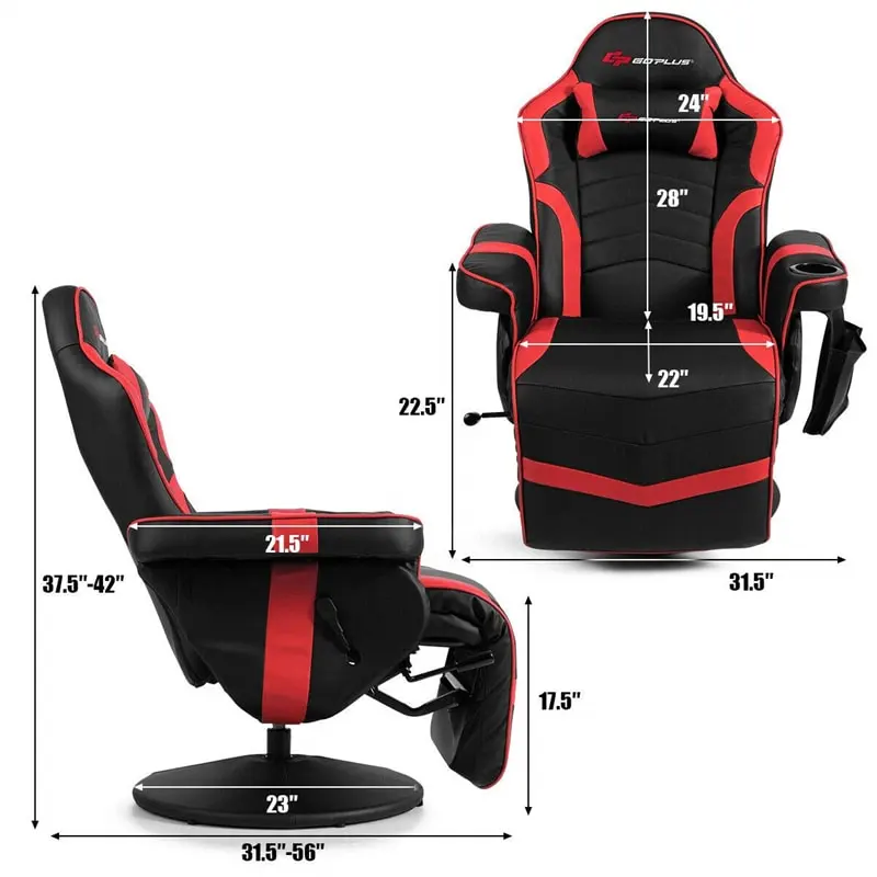 Ergonomic High Back Massage Gaming Chair Racing Style Gaming Recliner with Adjustable Backrest Footrest