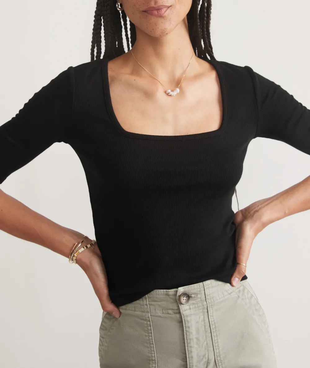 Lexi Rib Square Neck Top