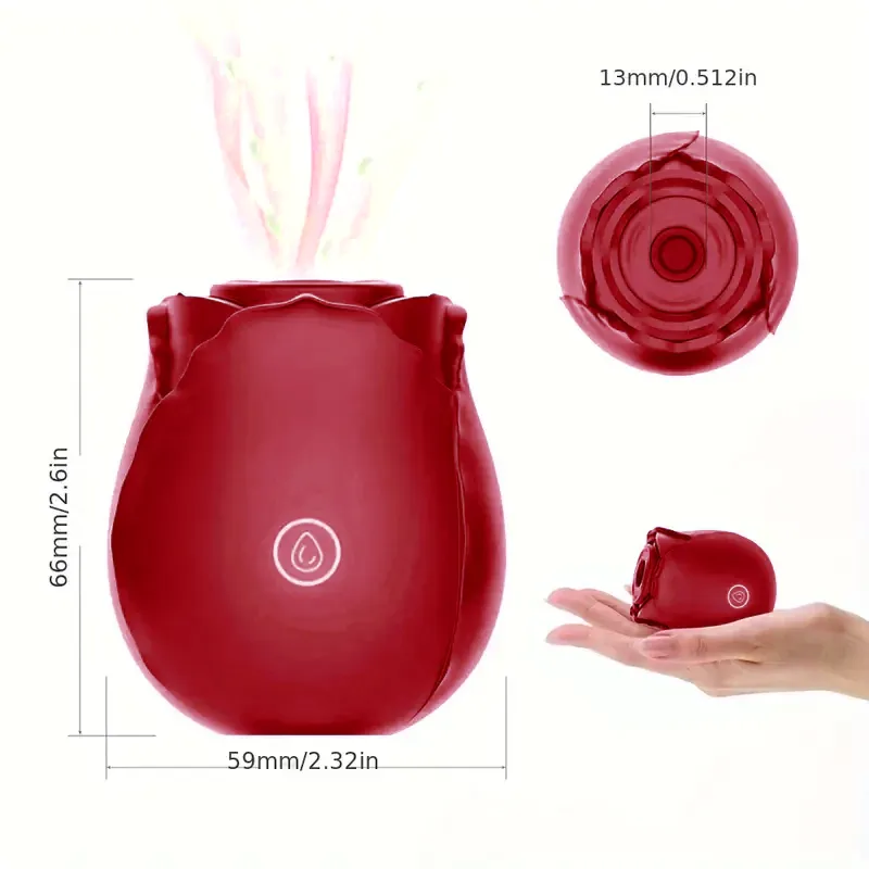 Dark Red Rose Toy Vibrator Classic Sucking Vibrator 10 Frequency