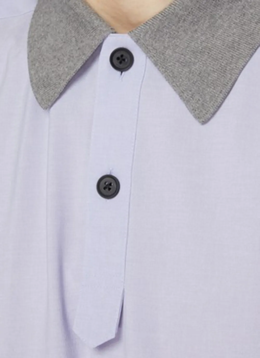 Minimalist Loose Light Purple Polo Shirt