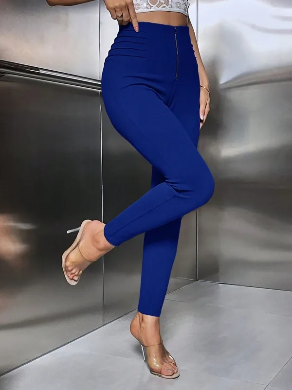 Women's Zipper Skinny Long Trousers