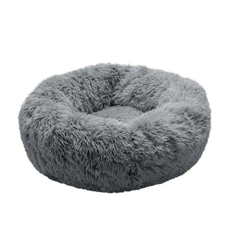 Calming Cuddler Long Fur Donut Bed