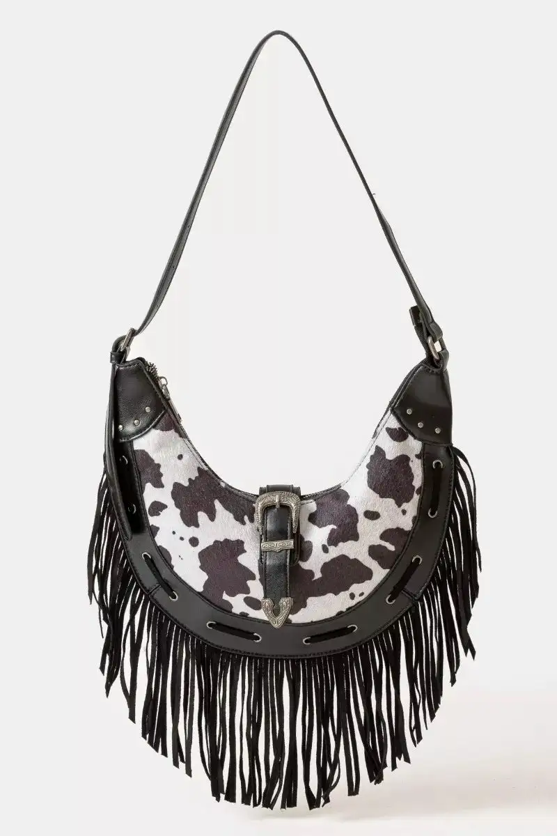 Cow Print Hobo Bag