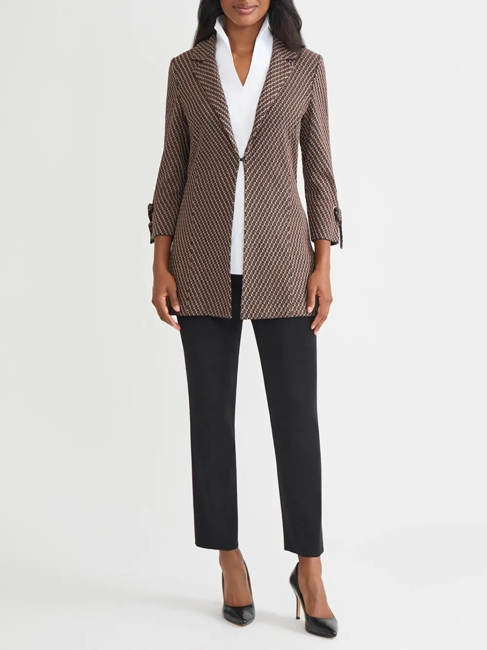 Striped Flip Collar Jacket
