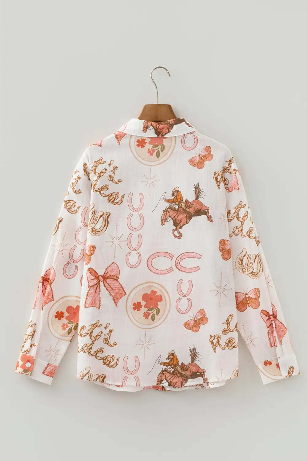Button Front Western Inspired Shirt Blouse