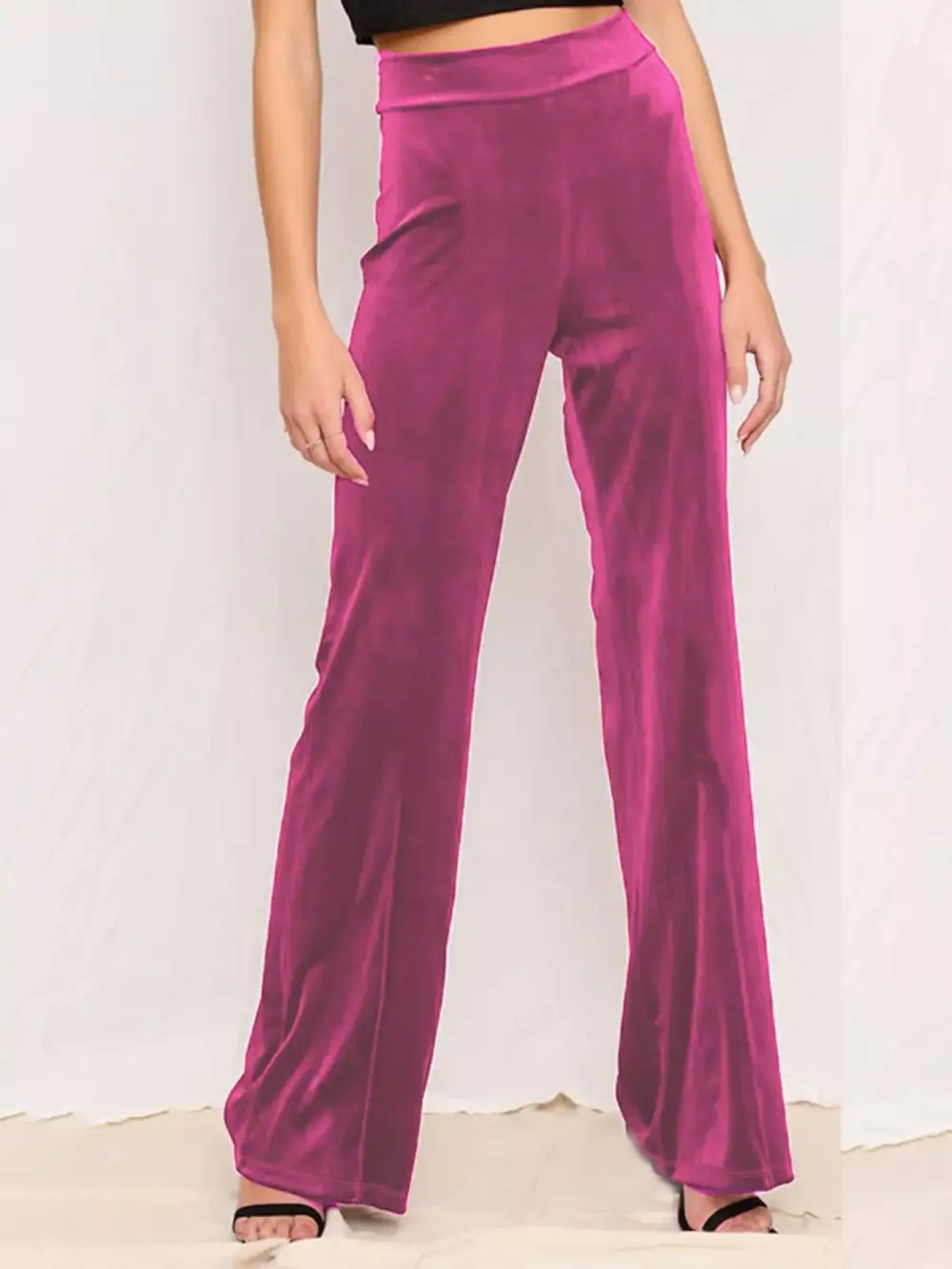 Full Size Velvet Wide Leg Pants