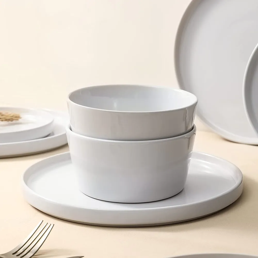 Stone Lain Coupe Dinnerware Set, Service For 8, Black Matte