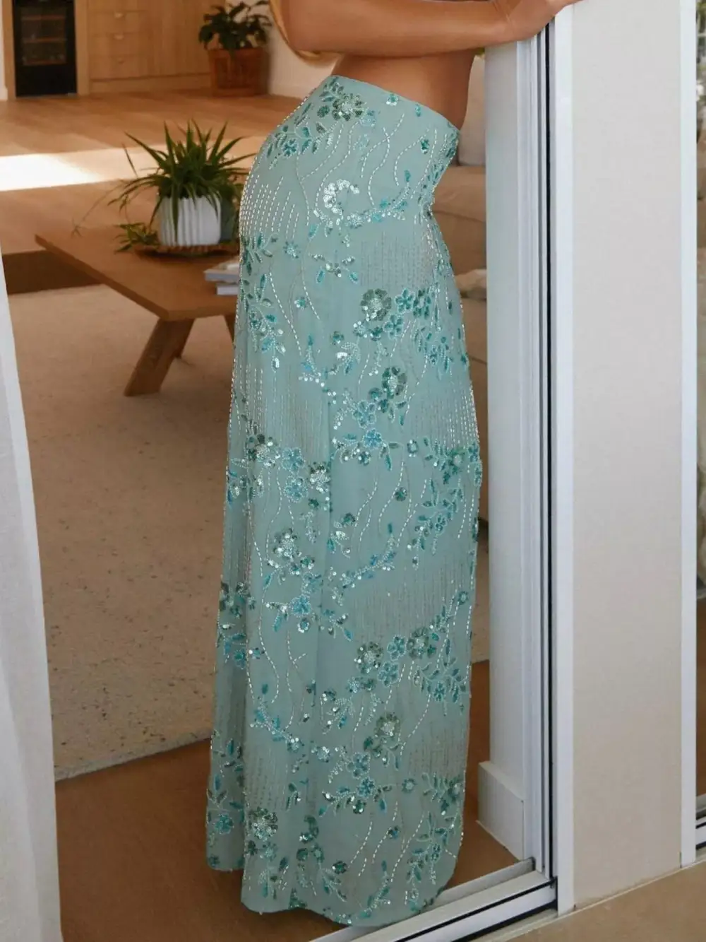 Soft Lace Sequined Skirt