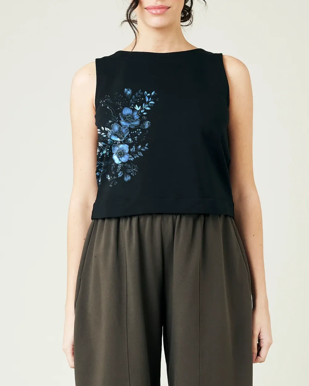 BLACK JERSEY TOP