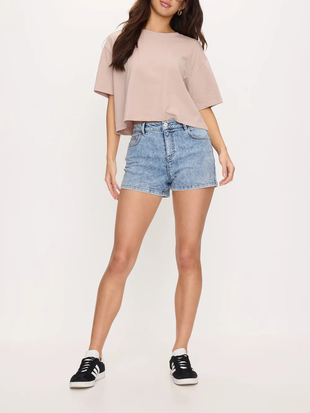 White Daily Denim Short
