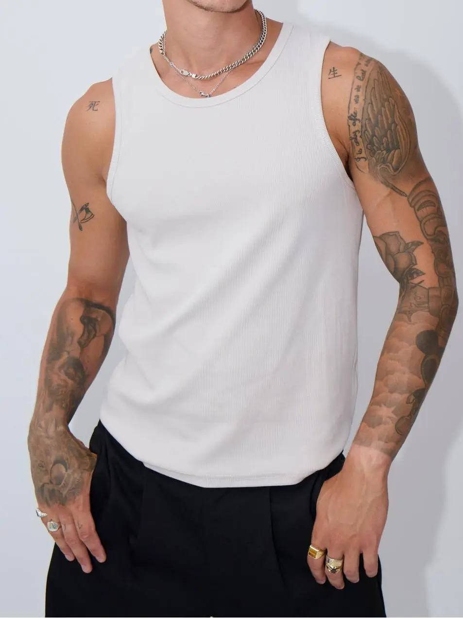 Simple And Soft Versatile Beige Tank Tops