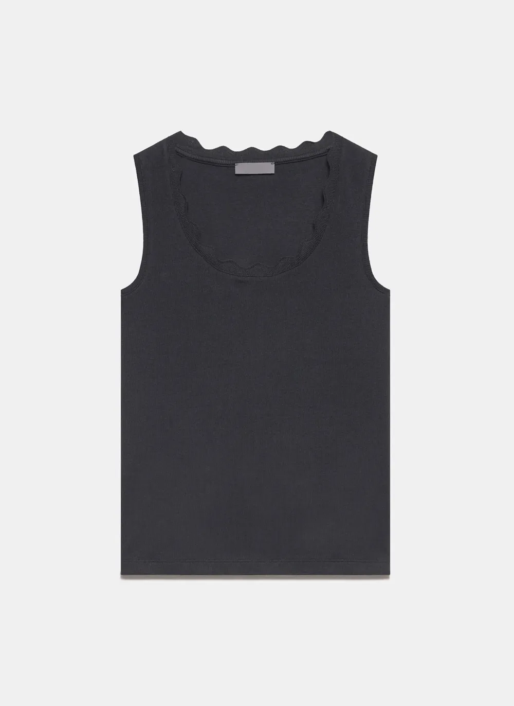 Casual Style Scallop Trim Vest