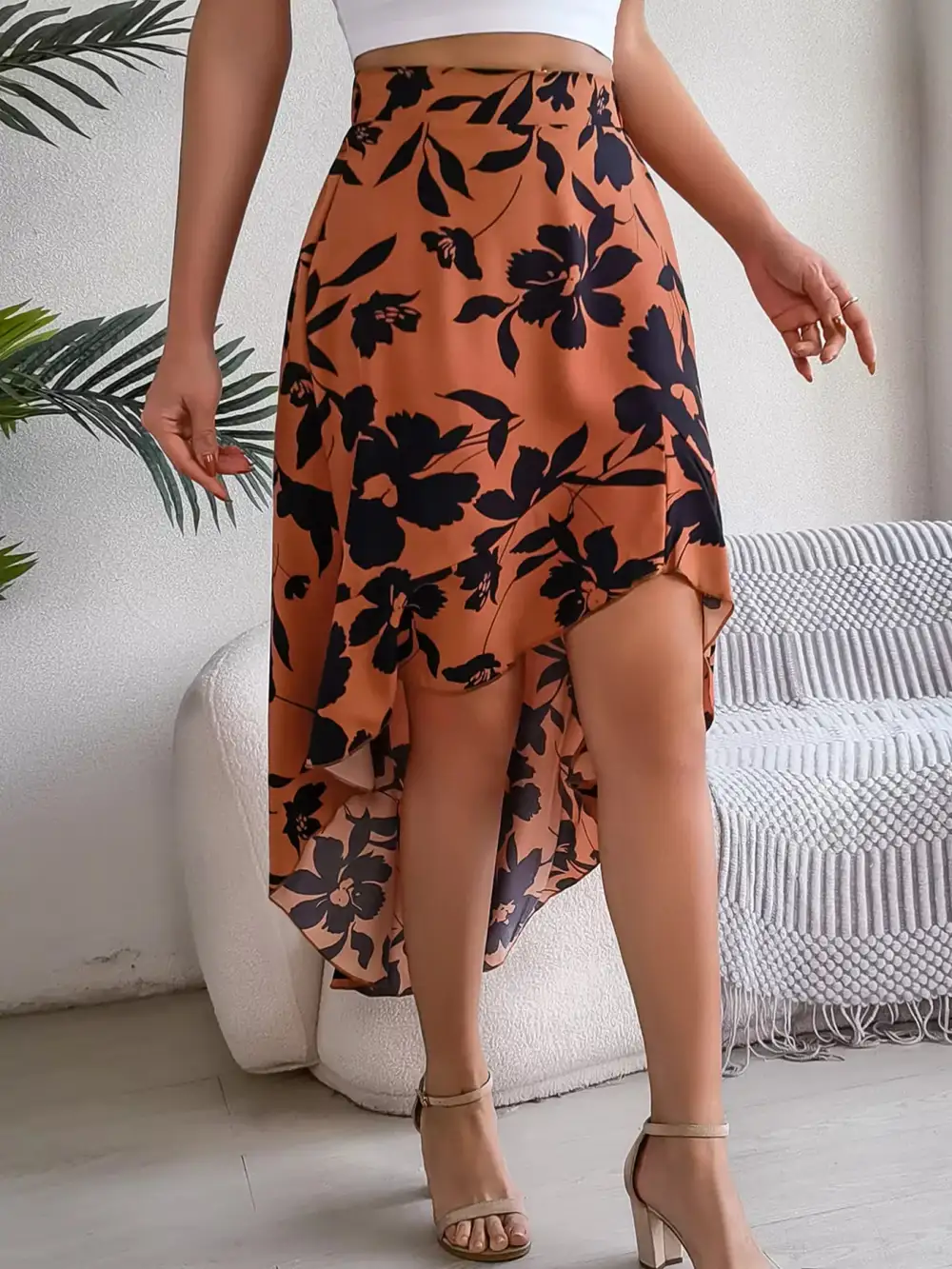 Ruffle Floral Skirt