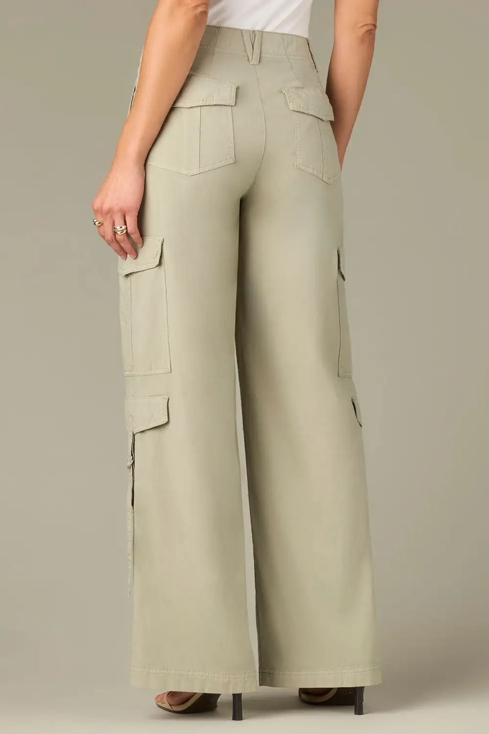  Double Patch Pocket Wide Leg Utility Pants