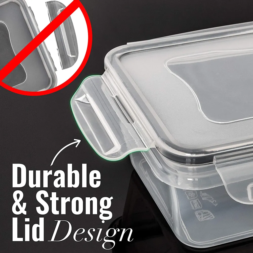 50-piece Food storage Containers Set with Lids, Plastic Leak-Proof BPA-Free Containers for Kitchen Organization, Meal Prep, Lunch Containers (Includes Labels & Pen)