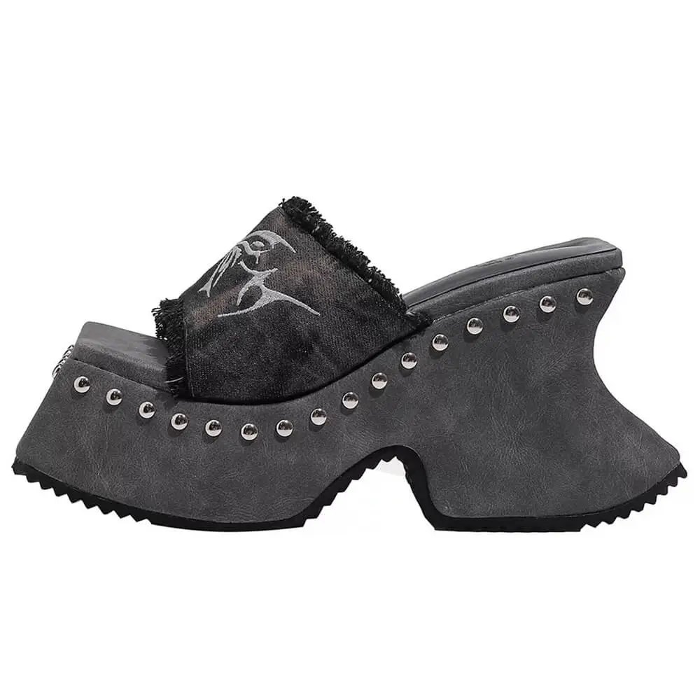 Fairy Grunge Platform Slide Sandals