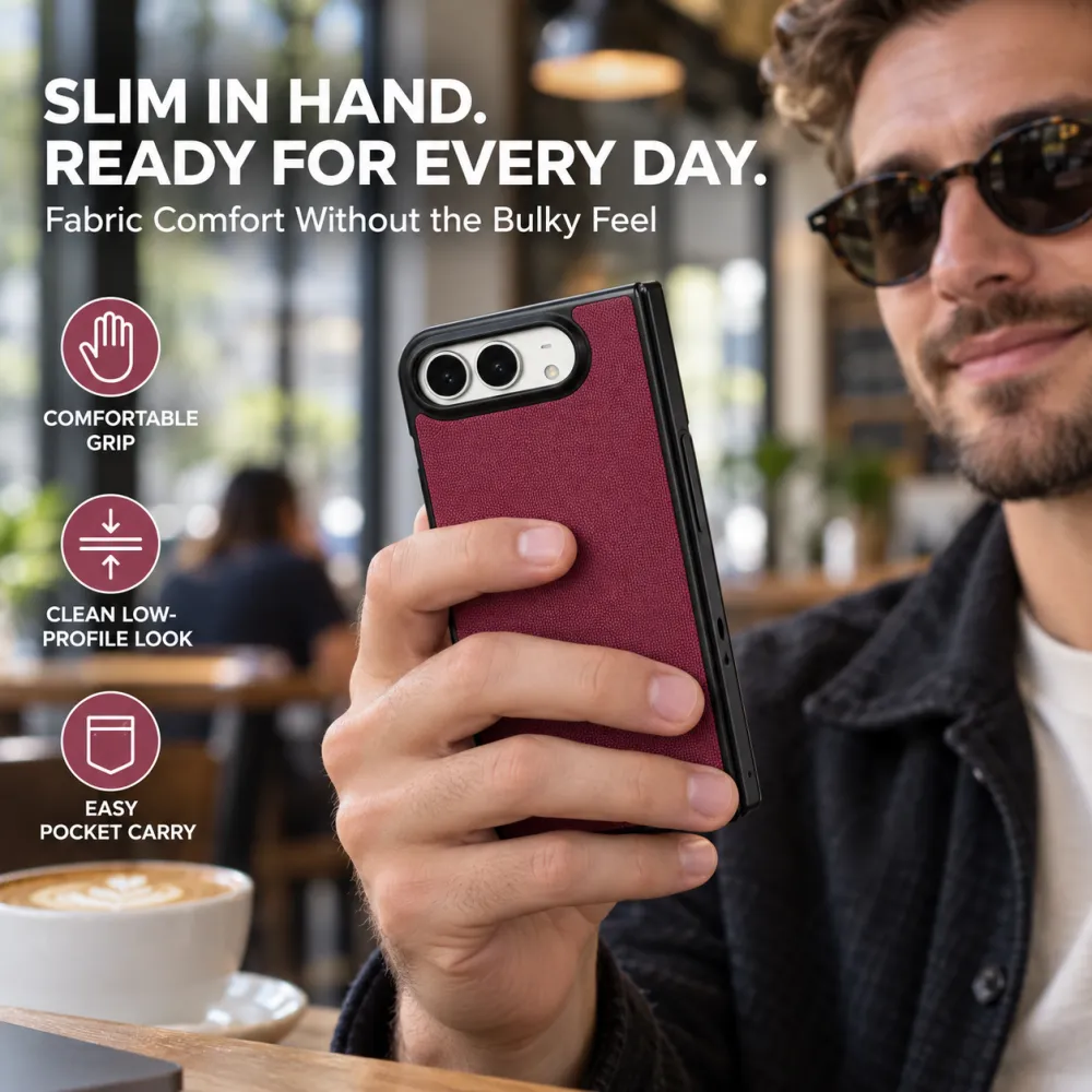 Tech Fabric Foldable iPhone Case, Matte Anti-Drop Protective Cover