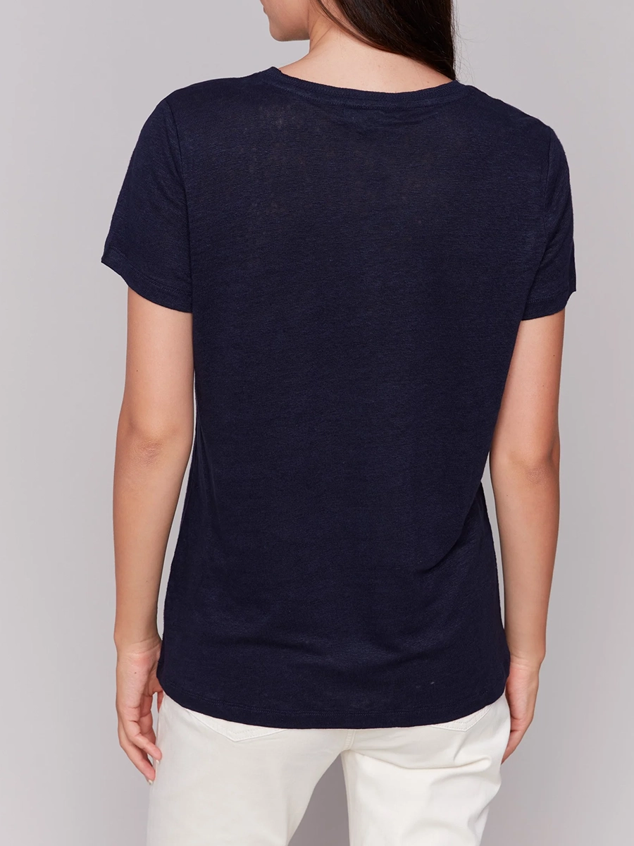 Cool Linen Breathable V-Neck Short Sleeves