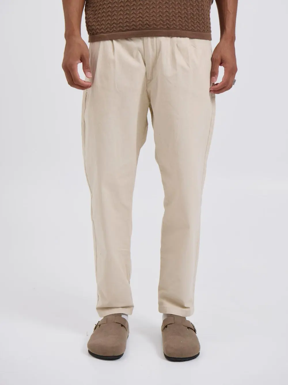 Simple And soft Daily Slim Ivory Pant