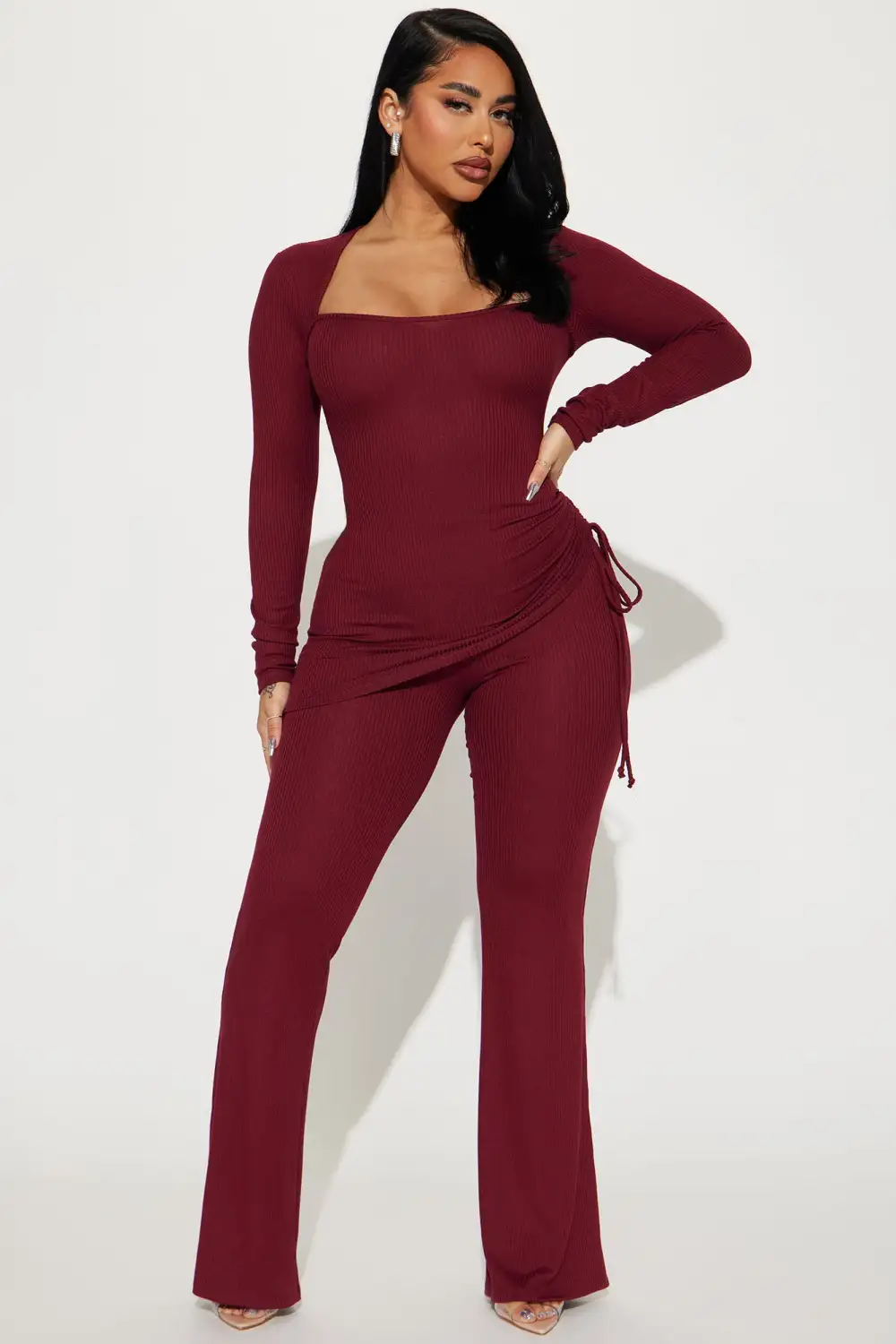 Legally Casual Pant Set - Burgundy