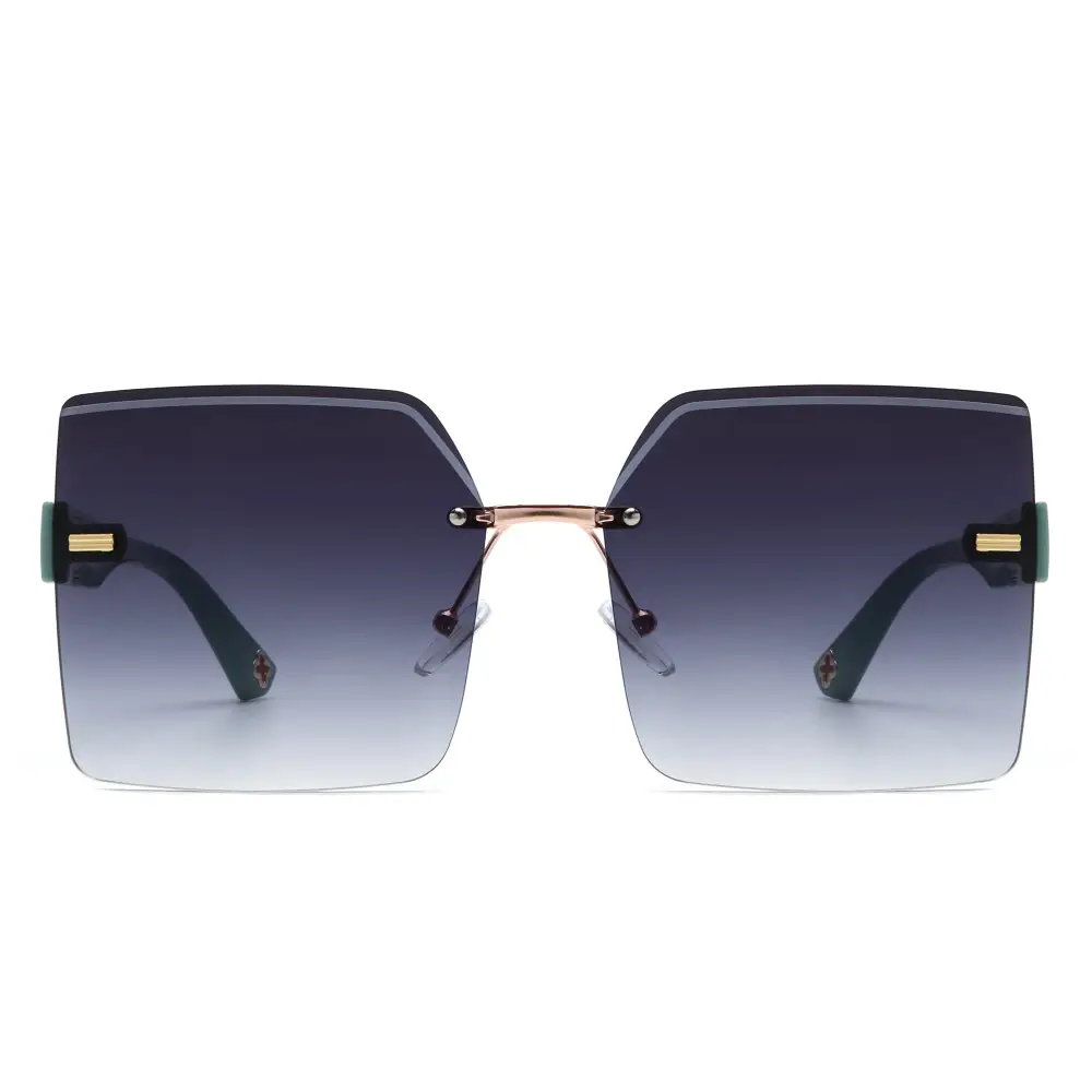 Narrow Square Rimless Frame Sunglasses