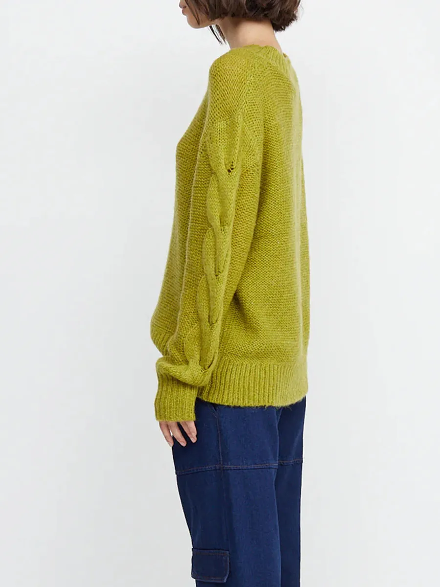 Olive Green Chunky Knit Sweater