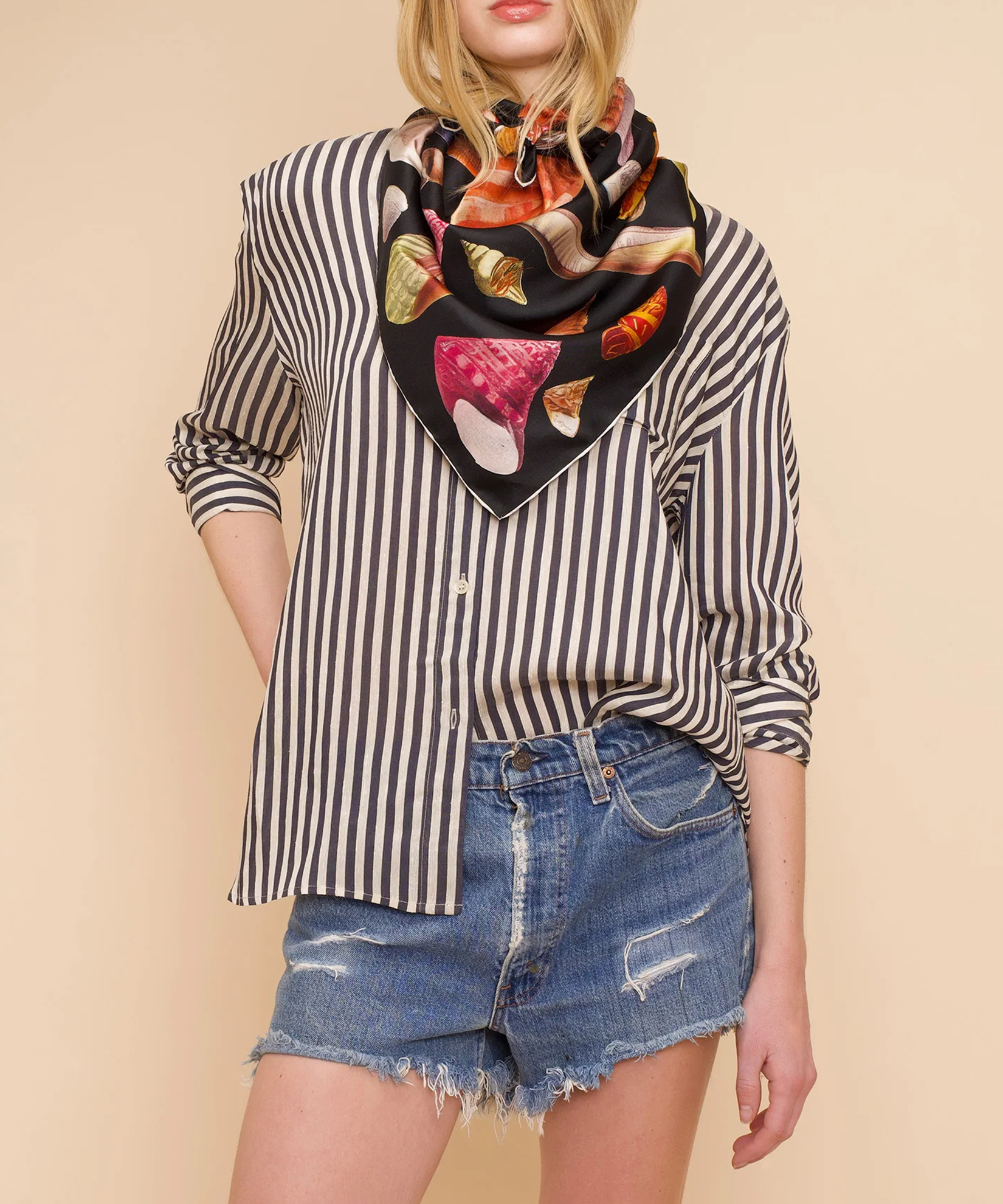 Sea Treasures Casual Style Silk Square Scarf