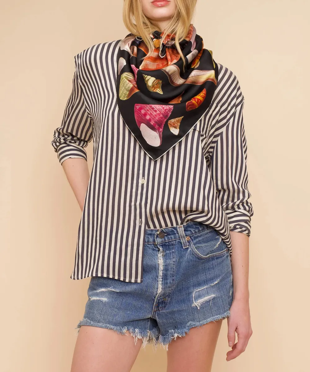Sea Treasures Casual Style Silk Square Scarf