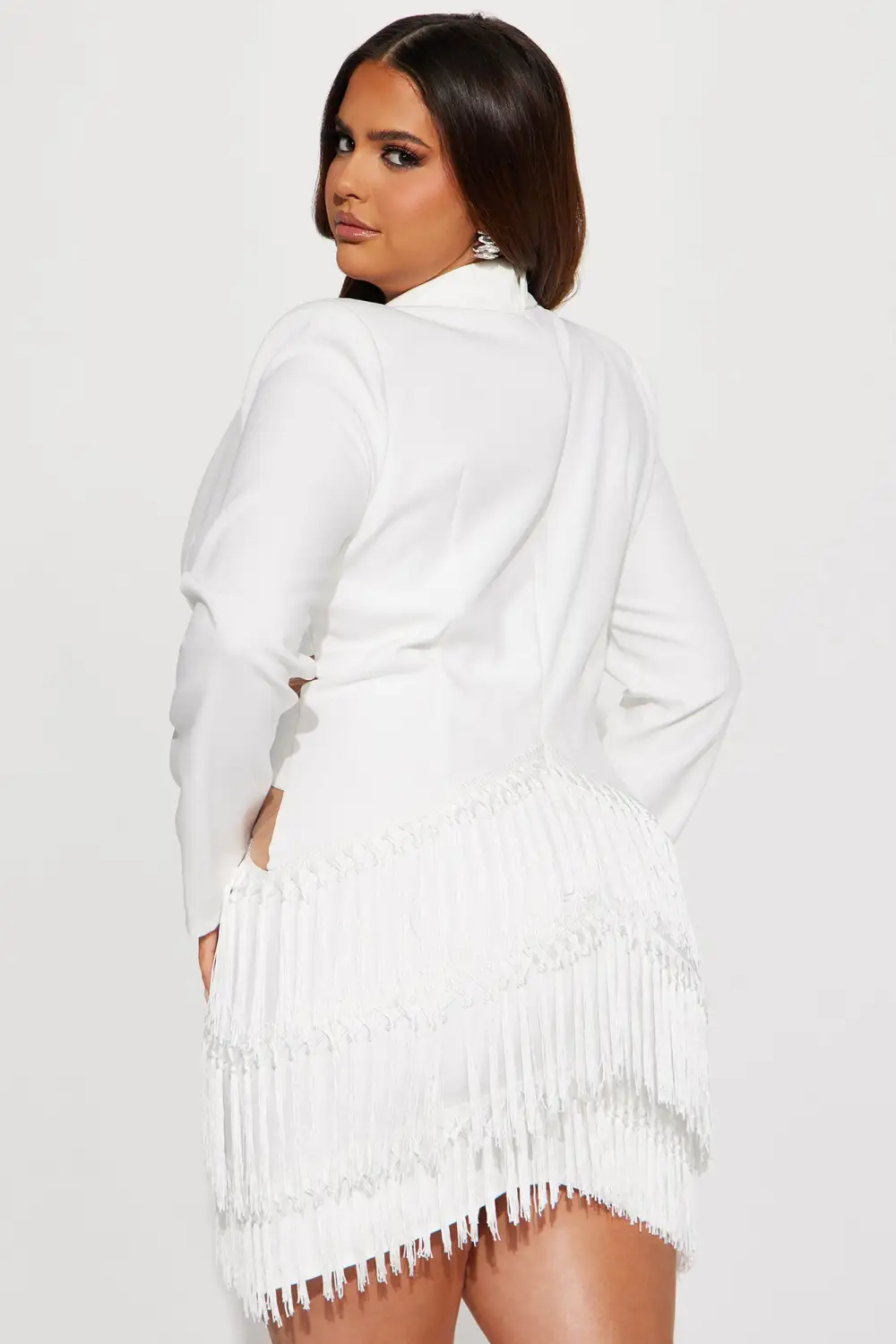 Risque Business Blazer Mini Dress - White