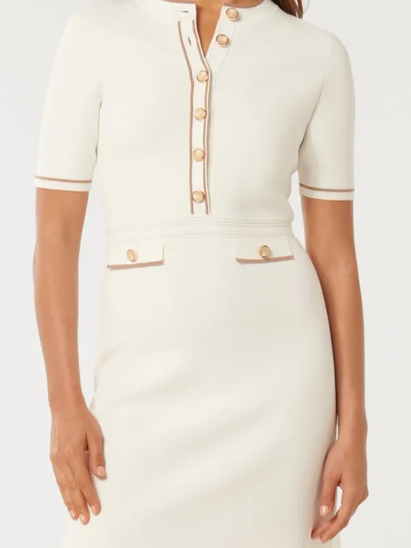 Beige Knit Mini Dress