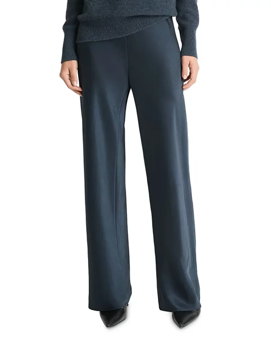 High Waist Fluid Bias Pants