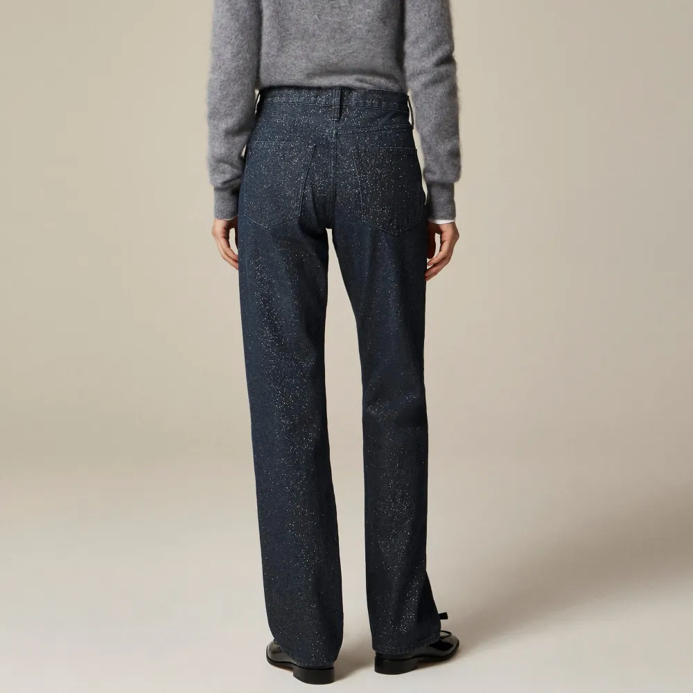 Mid-rise Straight Jean Metallic Threads Rigid