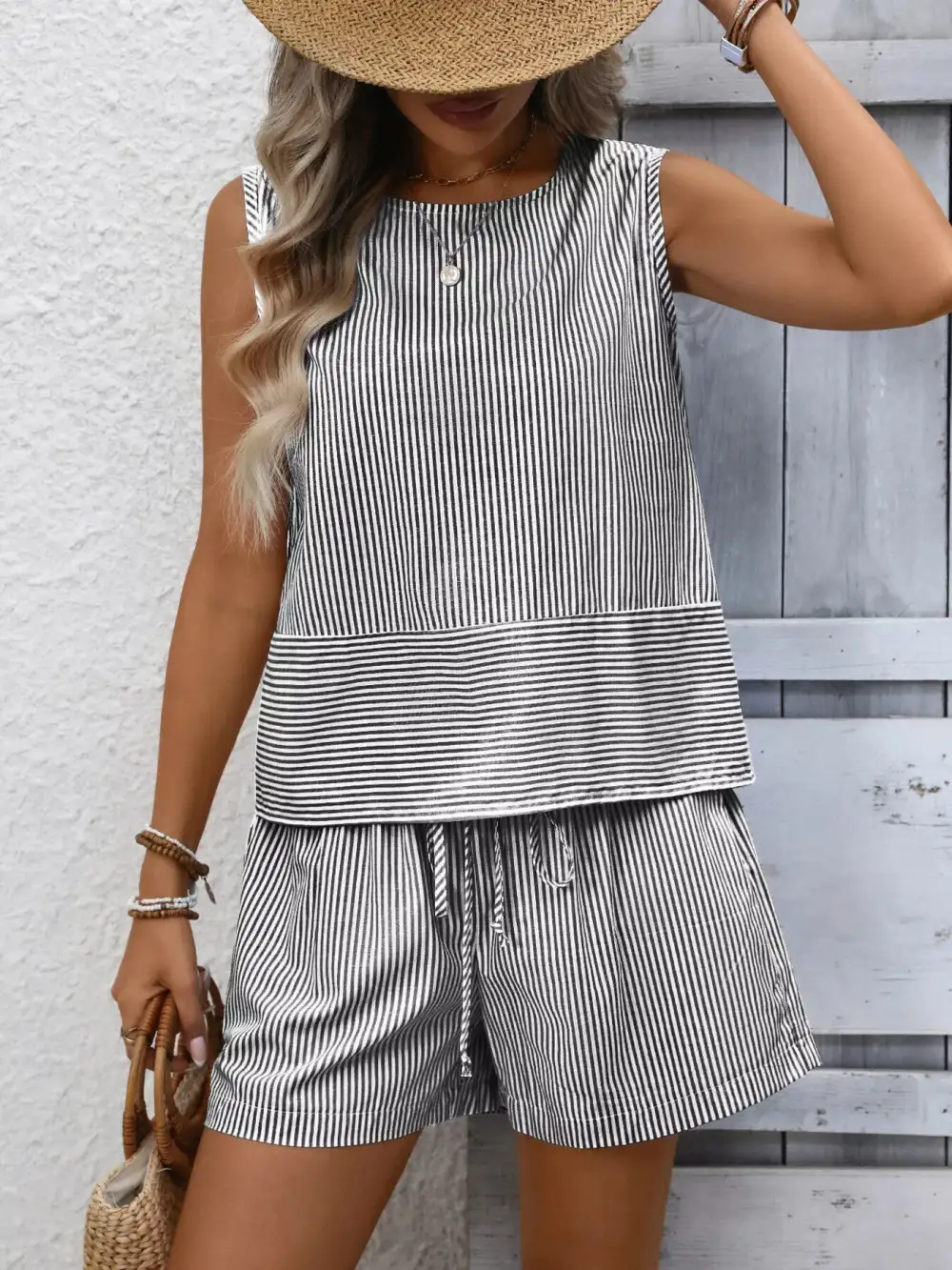 Striped Drawstring Set